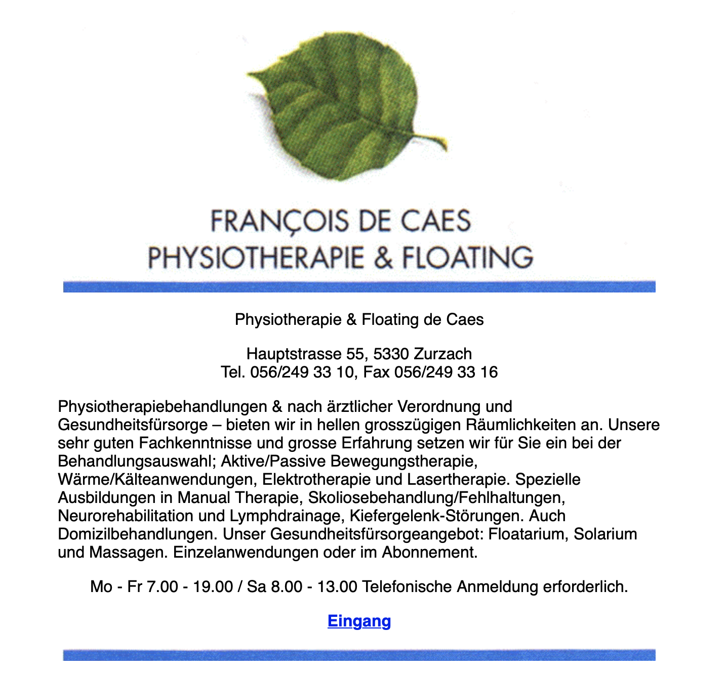 Design für Physiotherapie De Caess